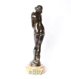 Bronze Woman Art Deco Sign Joe Descomps 1930