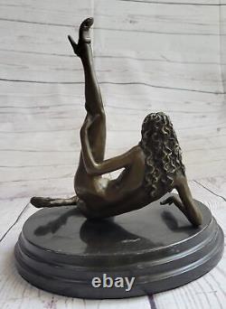 Bronze Woman, Erotic, Nude Flesh Figurine, 100% Sculpture, 'Lost' Art Deco Wax