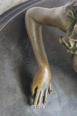 Bronze Woman, Erotic, Nude Flesh Figurine, 100% Sculpture, 'Lost' Art Deco Wax