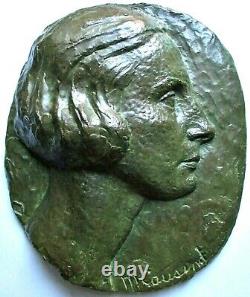 Bronze Woman Low Relief Sculpture By Cousinet Art Deco Lost Wax Valsuani