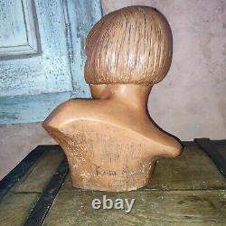 Bush Of Young Woman In Terracotta Signed Geirge Trinque Kaza France Art Deco