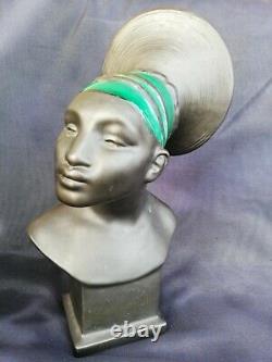 Bust African Woman Ceramique Former/bust Woman Art Deco/style Robj