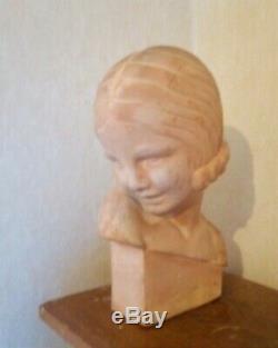 Bust Of A Woman Art Deco-signed Guéro