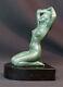 C 1920 Superb Statue Sculpture Metal Art Nouveau Déco 19cm1.4kg Woman Bare Base