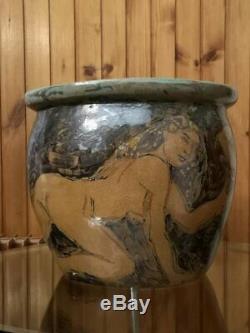 Cache Terracotta Pot Glazed Stoneware Erotic Naked Woman 1925 1930 Art Deco