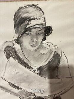 Charles Auguste Edelmann Original Drawing Fashion Woman Art Deco 1920s