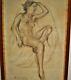 Charles De Ziegler. 1890-1962 Switzerland. Pencil Drawing. Naked Woman. Frame 63 X 44 Cm