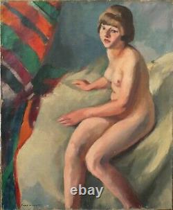 Charles PICART LE DOUX (1881-1959) Nude Woman Painting dated 1929 Art Deco