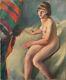 Charles Picart Le Doux (1881-1959) Nude Woman Painting Dated 1929 Art Deco