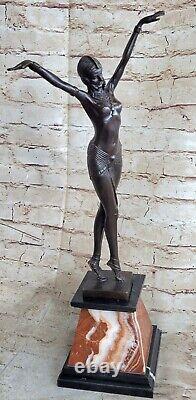 Chiparus Belly Dancer Bronze Sexy Chair Woman Model Sculpture Art Deco Home