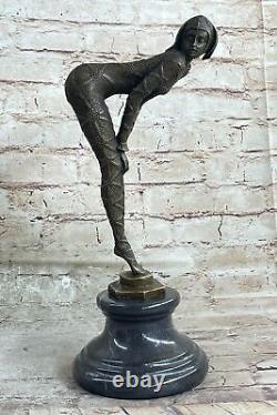 Chiparus Bronze Sculpture Art Deco Dancer Cast Figurine Woman Figurine Decor