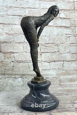 Chiparus Bronze Sculpture Art Deco Dancer Cast Figurine Woman Figurine Decor