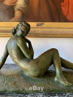Cipriani Ugo (1887-1960) Woman Allangue Large Sculpture Art Deco Period