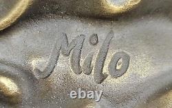 Classic Art Deco Bronze Sculpture of Woman with Flower Basket by Milo