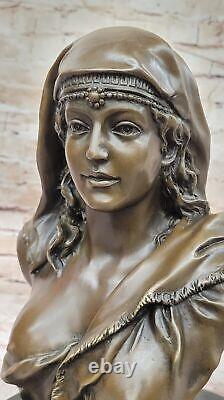 Collector's Edition Classic Art Deco Woman Bronze Bust Statue Figurine