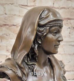 Collector's Edition Classic Art Deco Woman Bronze Bust Statue Figurine