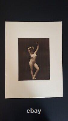 Curious Art Deco Large Photography Nude Woman Portrait Original Vintage Print