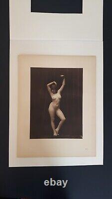 Curious Art Deco Large Photography Nude Woman Portrait Original Vintage Print