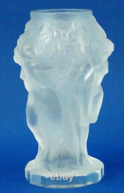 Curt SCHLEVOGT Vase Art GLASS Bas Relief ART DECO nude woman Czech Republic