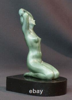 D 1920 Beautiful Statue Sculpture Metal New Art Deco Nude Woman 19cm1.4kg Base