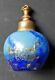 Daum Nancy Blue Glass Perfume Atomizer With Gold Inclusions Art Deco