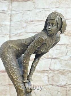 Dh Chiparus Bronze Sculpture Figurative Erotic Dancer Woman Art Deco Figurine