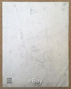 Drawing Original Portrait Coiffure Luc Lafnet Claude 1930s Art Deco Belgian
