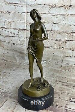 English Art Deco Bronze Chair Woman By Miguel Lopez Known As Milo Statue
