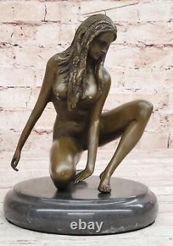 Erotic Art Deco Bronze Sculpture Femme Chair Home Office Collection