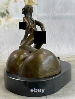 Erotic Nude Art Deco Woman by Mavchi Bronze Sculpture Large Open Statue
