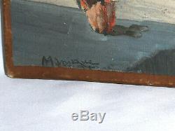 Erotic Oil Painting On Canvas Epoque 1915 Young Woman Naked Odalisque Art Deco