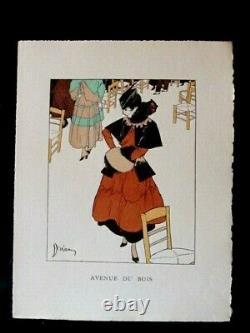Etienne Drian Rare Set Of 6 Plates The Woman During The War 14/18