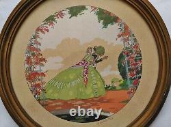 Ettore TITO (1859-1941) Stencil Lithograph Signed with Pencil Woman Art Deco