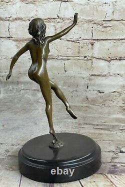 Exceptional Art Deco Chiparus Woman Dancer Bronze Sculpture Decoration Chair