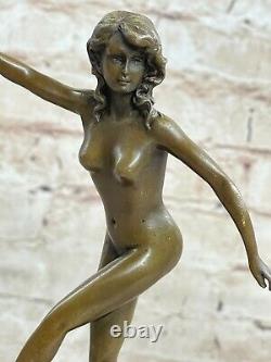 Exceptional Art Deco Chiparus Woman Dancer Bronze Sculpture Decoration Chair