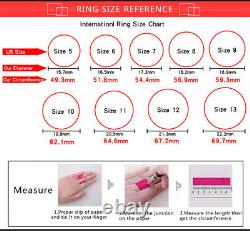 Fashion Art Deco Wedding Ring For Women Simulate Diamond Round Cut Size 6-10