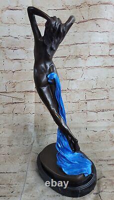 Female Bronze Chair Figurine Statue Nude Woman Art Deco Sculpture Incense