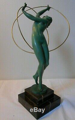Female Dancer Sculpture Regulates Art Deco Fayral Faguays Pierre Le Verrier