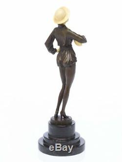 Female Figure With Mandolin Postflow Ferdinand Preiss Art Deco