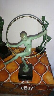 Figurine Young Woman Nude In Hoop Briand Max The Glass