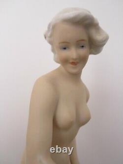 Former Figure Pin Up Bather Art Deco Germany Porcelain/nu Feminin/woman