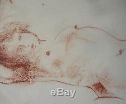 French School Drawing Female Nude Nude Blood Sling Length French Art France Deco