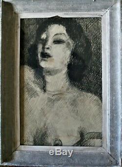 Fusain-art Deco-year Folle-bernard Lamotte-danseuse-1930-young Woman-portrait