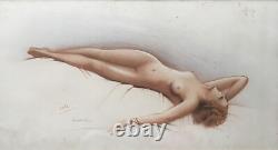 Georges Dola (1872-1950) Lithography Signed Numbered Dessin Female Nue Allongée
