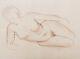 Gérard Choain Drawing Sculptor Art Deco Young Woman Lying Down Sanguine Model