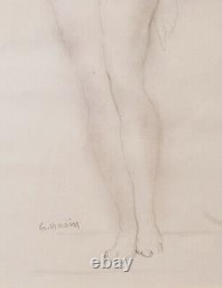 Gérard Choain Drawing Sculptor Art Deco Young Woman Nude Standing Model Nude Painting