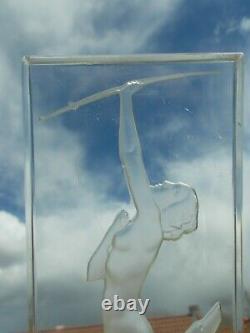 Glass Nightlight Art Deco Josheco Nude Woman Lalique Vase Sculpture Style