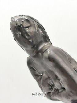 Glazed Terracotta Sculpture Nude Woman Signed Georges Regnault Art Deco 1930