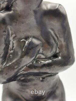 Glazed Terracotta Sculpture Nude Woman Signed Georges Regnault Art Deco 1930