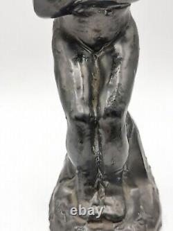 Glazed Terracotta Sculpture Nude Woman Signed Georges Regnault Art Deco 1930